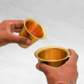 Pure Brass Dabara Set for Filter Coffee – Traditional South Indian Brass Tumbler & Wati, Handcrafted Pital Designer Coffee Cup Set, 150ml